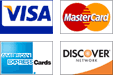 Visa, Amex, MasterCard, Discover