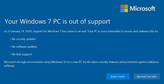 Windows 7 End of Support