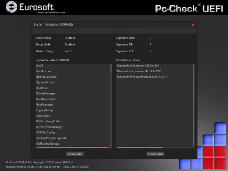 PcCheck UEFI Diagnostic Software V1.05 New Release PcCheck UEFI